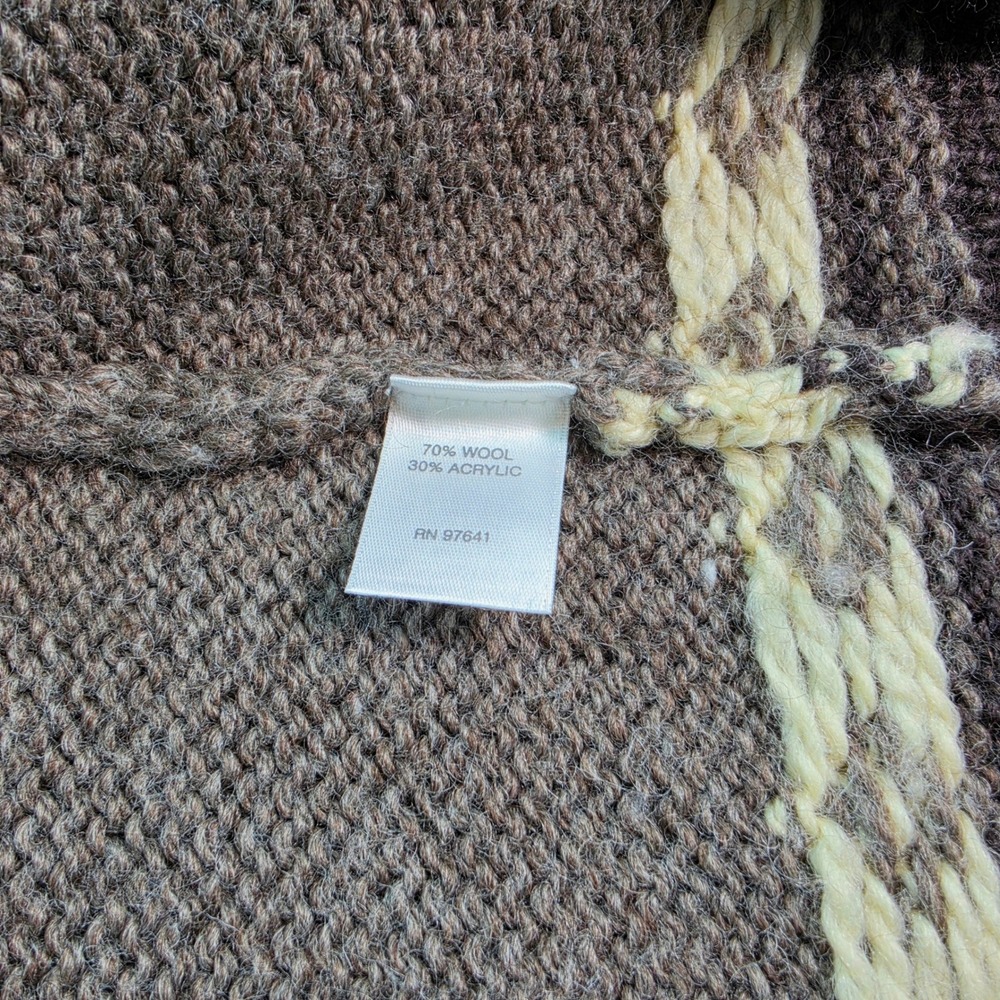 J. Jill Womens Brown Fair Isle Wool Blend Button Front Cardigan Sweater Size M - Picture 8 of 8